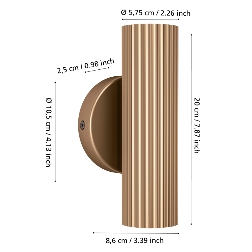 Eglo - Nástenné svietidlo 2xGU10/5W/230V zlaté