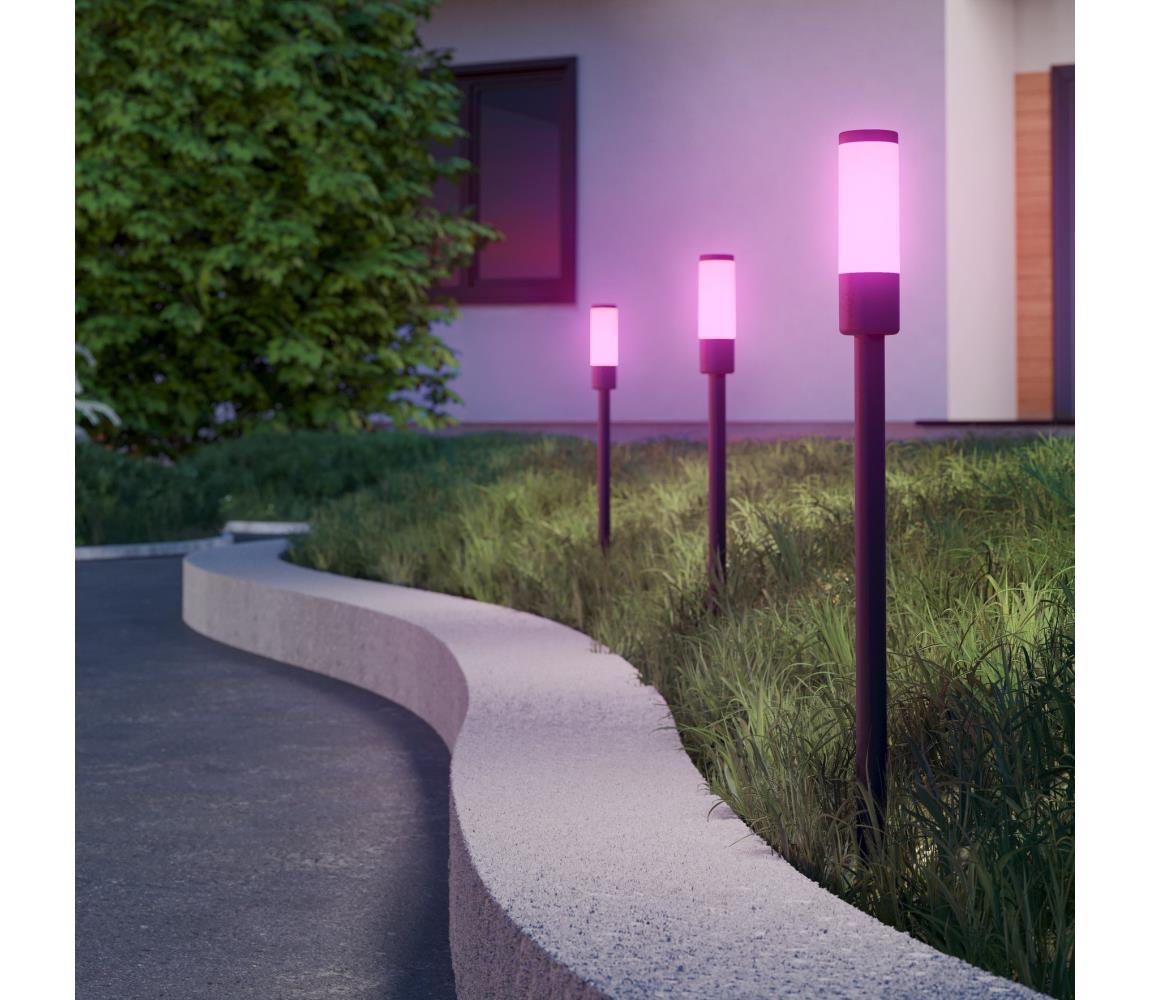 Eglo 902043 - RGB LED vonkajšia lampa ZANCARO LED/1W/230V IP44 čierna + diaľkové ovládanie 902043