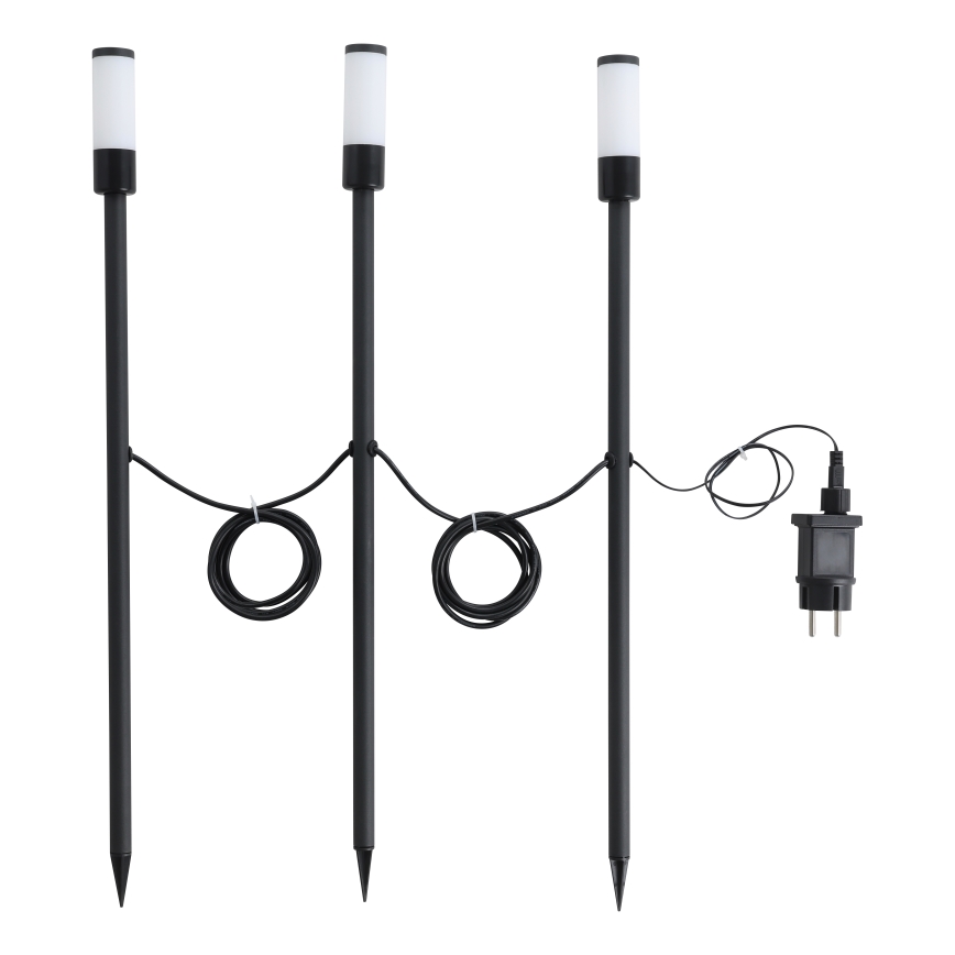 Eglo - SADA 3x LED RGB vonkajších svietidiel LED/1W/230V IP44 čierna + diaľkové ovládanie