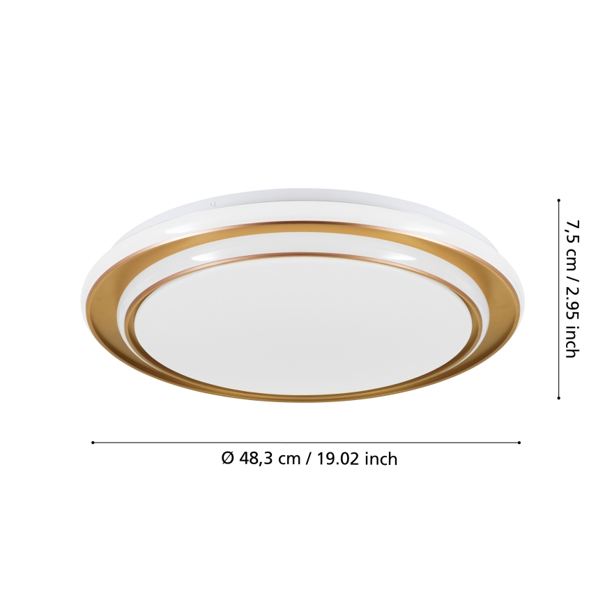 Eglo - LED stropné svietidlo LED/36W/230V 2700/4000/6500K pr. 49 cm zlaté