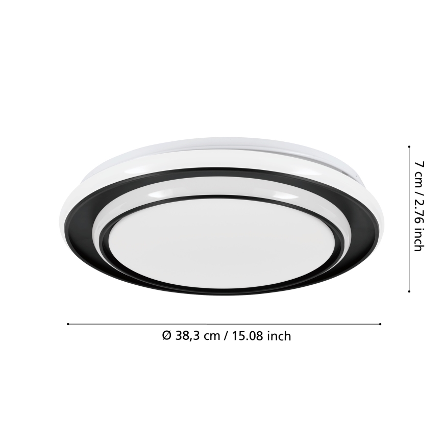 Eglo - LED stropné svietidlo LED/24W/230V priemer 40 cm čierne