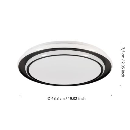 Eglo - LED stropné svietidlo LED/36W/230V pr. 49 cm čierne