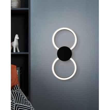 Eglo - LED nástenné svietidlo LED/20W/230V + LED/0,91W čierne