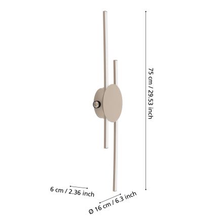 Eglo - LED nástenné svietidlo LED/20W/230V + LED/0,91W béžové