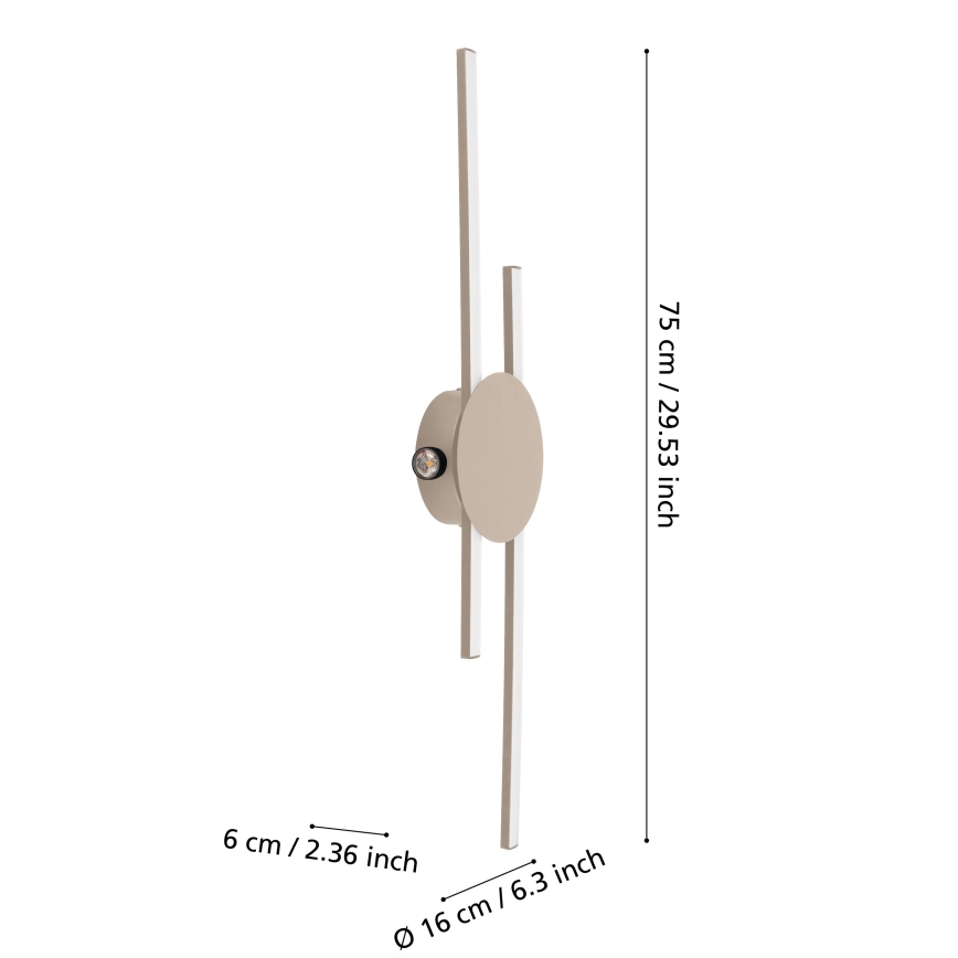 Eglo - LED nástenné svietidlo LED/20W/230V + LED/0,91W béžové