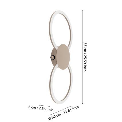 Eglo - LED nástenné svietidlo LED/20W/230V + LED/0,91W béžové