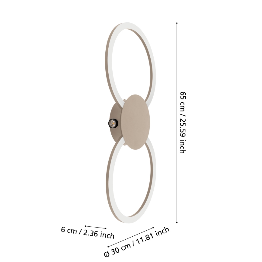 Eglo - LED nástenné svietidlo LED/20W/230V + LED/0,91W béžové