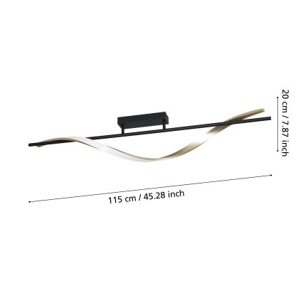 Eglo - LED stropné svietidlo LED/20W/230V 2700/4000/6500K čierna/zlatá