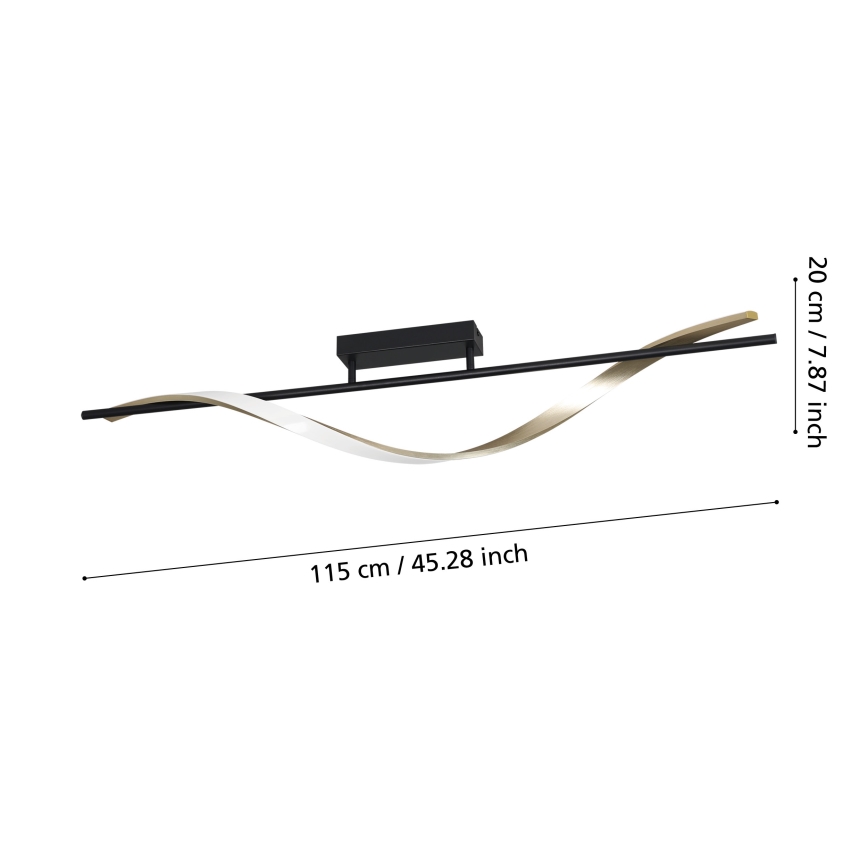 Eglo - LED stropné svietidlo LED/20W/230V 2700/4000/6500K čierna/zlatá