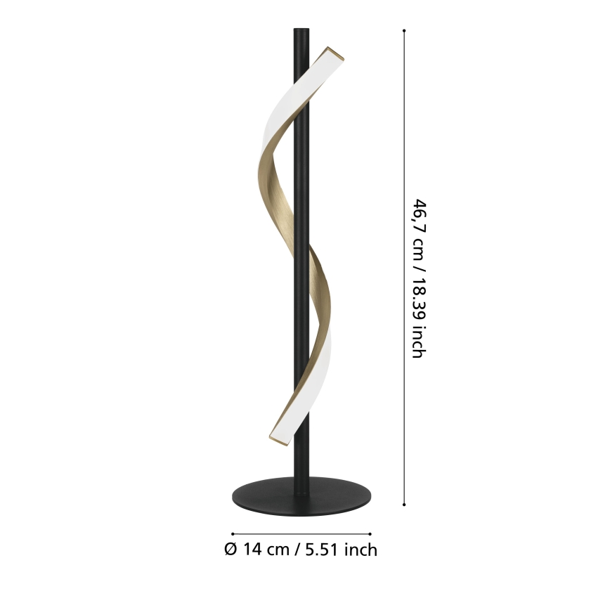 Eglo - LED stmievateľná stolná lampa LED/8,8W/230V 2700/4000/6500K čierna/zlatá