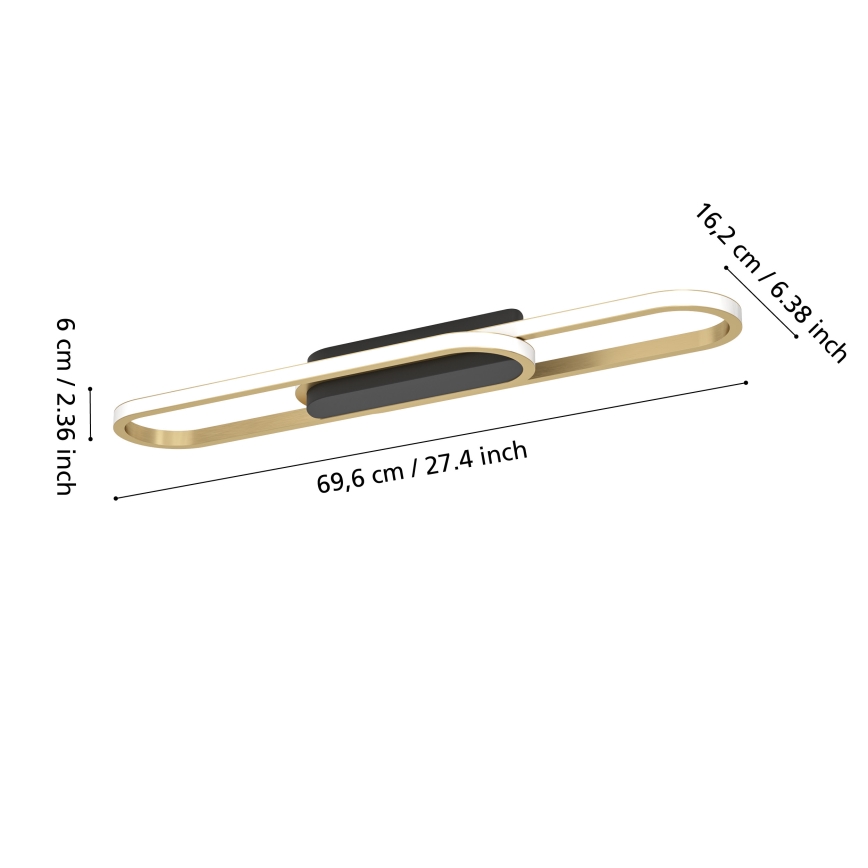 Eglo - LED stropné svietidlo LED/20W/230V 2700/4000/6500K zlaté