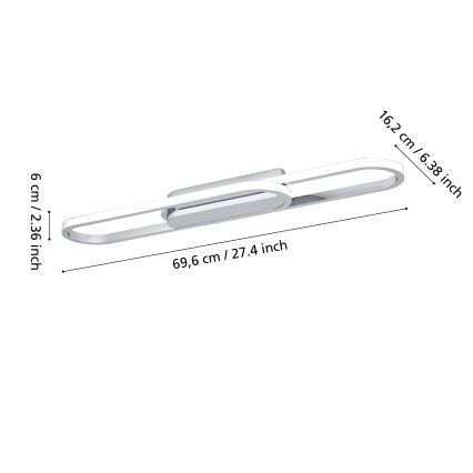 Eglo - LED stropné svietidlo LED/20W/230V 2700/4000/6500K lesklý chróm
