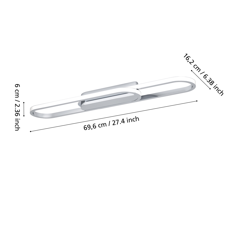 Eglo - LED stropné svietidlo LED/20W/230V 2700/4000/6500K lesklý chróm