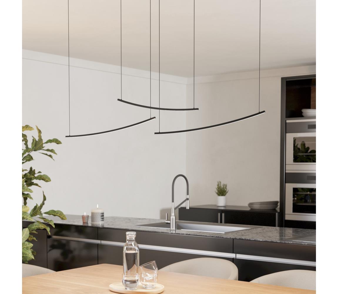 Eglo 902166 - LED stmievateľný závesný luster na lanku VILLEGGI LED/22W/230V 2700/4000/6500K čierna 902166