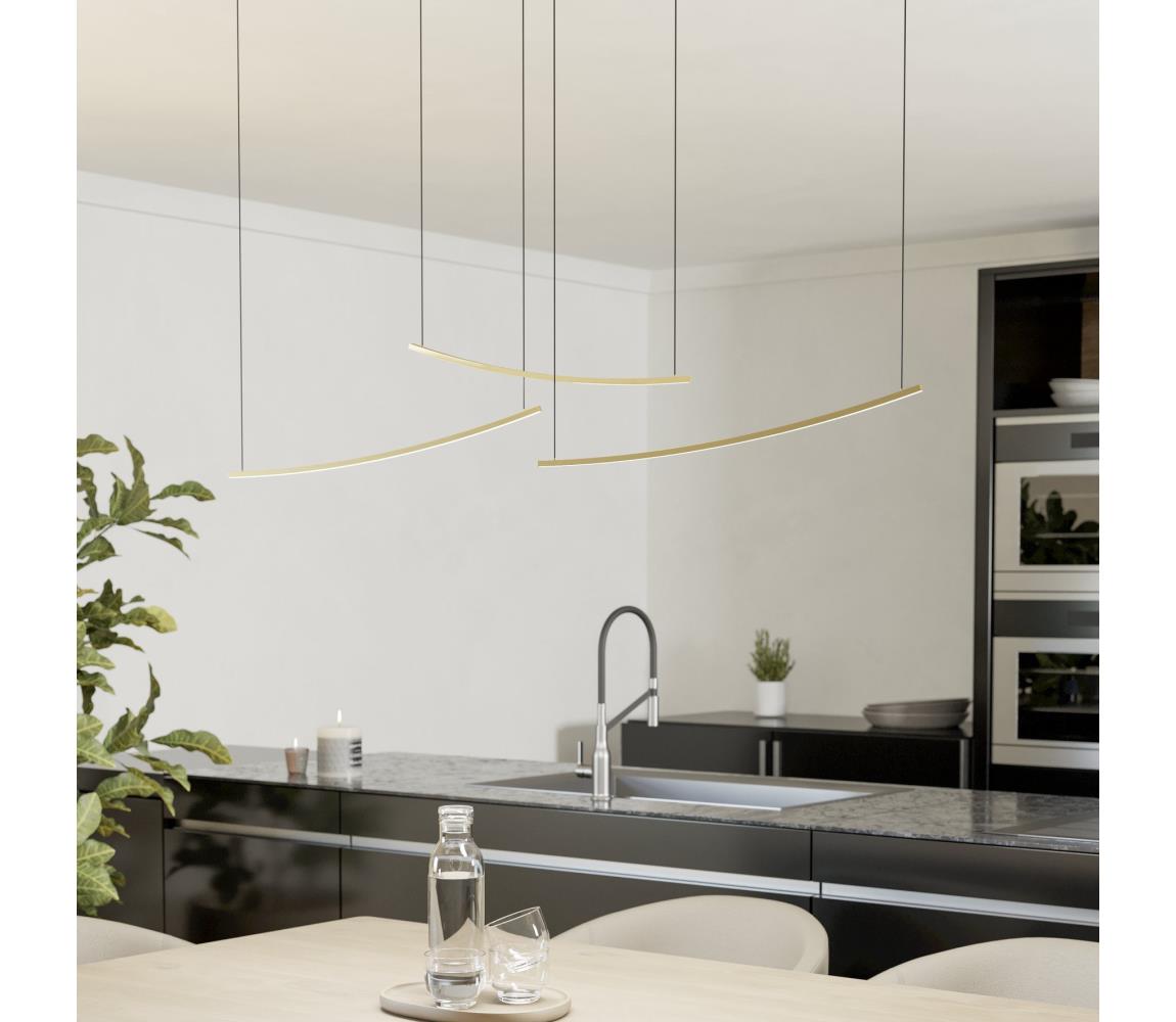 Eglo 902167 - LED stmievateľný luster na lanku VILLEGGI LED/22W/230V 2700/4000/6500K zlatý 902167