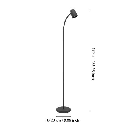 Eglo - Stojacia lampa 1xE14/18W/230V čierna