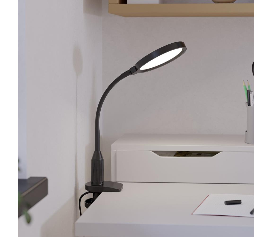Eglo 902174 - LED stmievateľná lampa s klipom LAURO LED/5,5W/230V 2700/4000/6500K čierna 902174