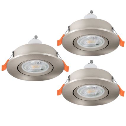 Eglo - SADA 3x LED Kúpeľňové podhľadové bodové svietidlo 1xGU10/4,5W/230V IP44 matný chróm
