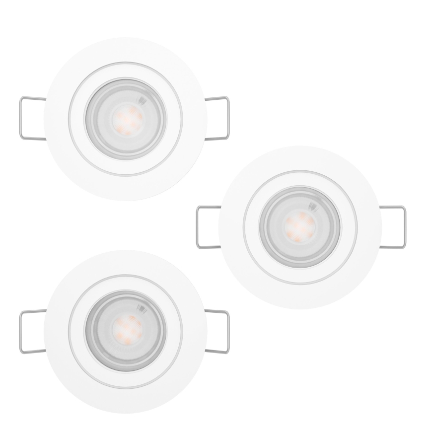 Eglo - Sada 3x LED zapustených stropných bodových svietidiel 1xGU10/4,5W/230V biela