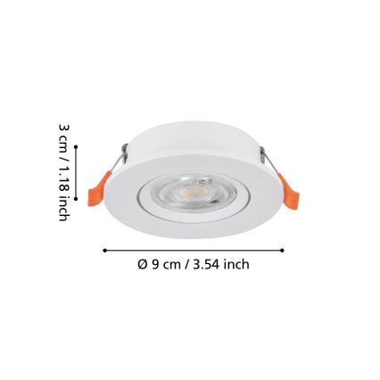 Eglo - LED zapustené bodové svietidlo LED/4,8W/230V 2700/4000/6500K biela