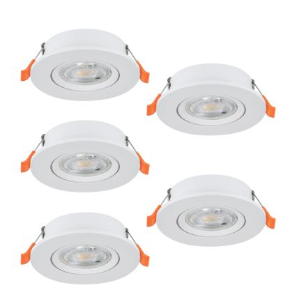 Eglo - SADA 5x LED zapustených bodových svietidiel LED/4,8W/230V 2700/4000/6500K biela