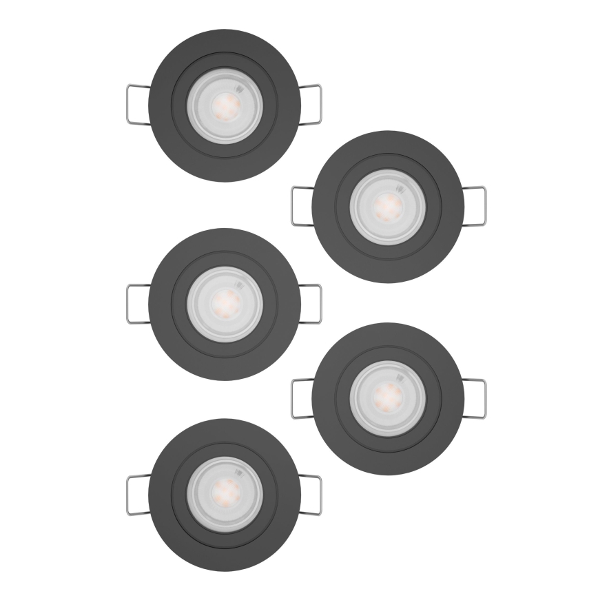 Eglo - SADA 5x LED zapustené bodové svietidlo LED/4,8W/230V 2700/4000/6500K čierna