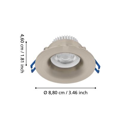 Eglo - LED Kúpeľňové zápustné svietidlo LED/4,9W/230V 2700/4000/6500K priemer 8,8 cm IP65 matný chróm