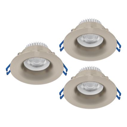 Eglo - SADA 3x LED kúpeľňových zapustených svietidiel LED/4,9W/230V 2700/4000/6500K priemer 8,8 cm IP65 matný chróm