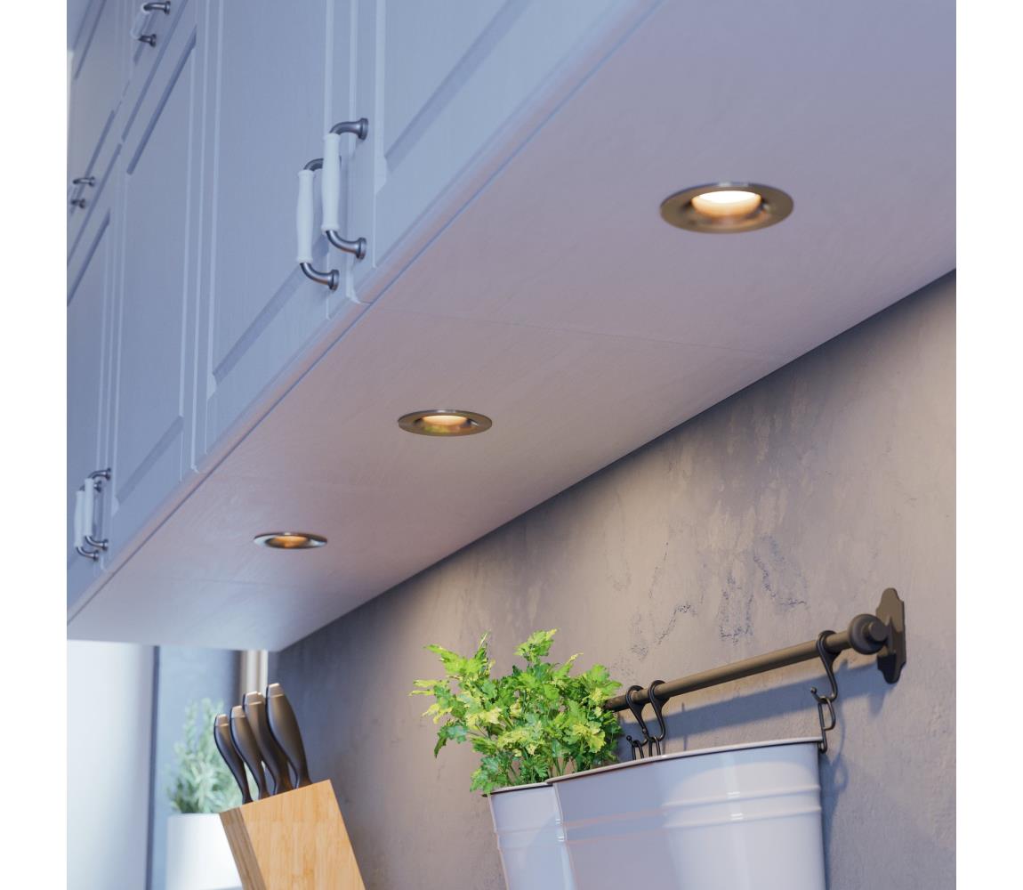 Eglo 902279 - sada 3× LED stmievateľných podhľadových svietidiel SALICETO, 4,8 W, 230 V, priemer 8,8 cm, chróm 902279