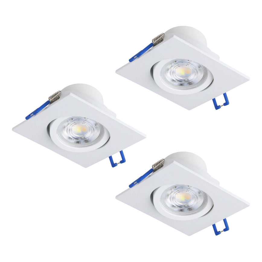 Eglo - SADA 3x LED Stmievateľné podhľadové svietidlo LED/4,8W/230V 8,8x8,8 cm biela