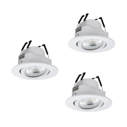 Eglo - SADA 3× LED RGBW stmievateľné zapustené podhľadové svietidlo LED/4,7 W/230 V 2700–6500 K biela