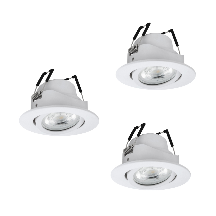 Eglo - SADA 3× LED RGBW stmievateľné zapustené podhľadové svietidlo LED/4,7 W/230 V 2700–6500 K biela