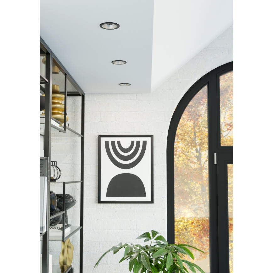 Eglo - LED RGBW Stmievateľné kúpeľňové podhľadové svietidlo LED/4,8W/230V 2700-6500K IP44 čierna