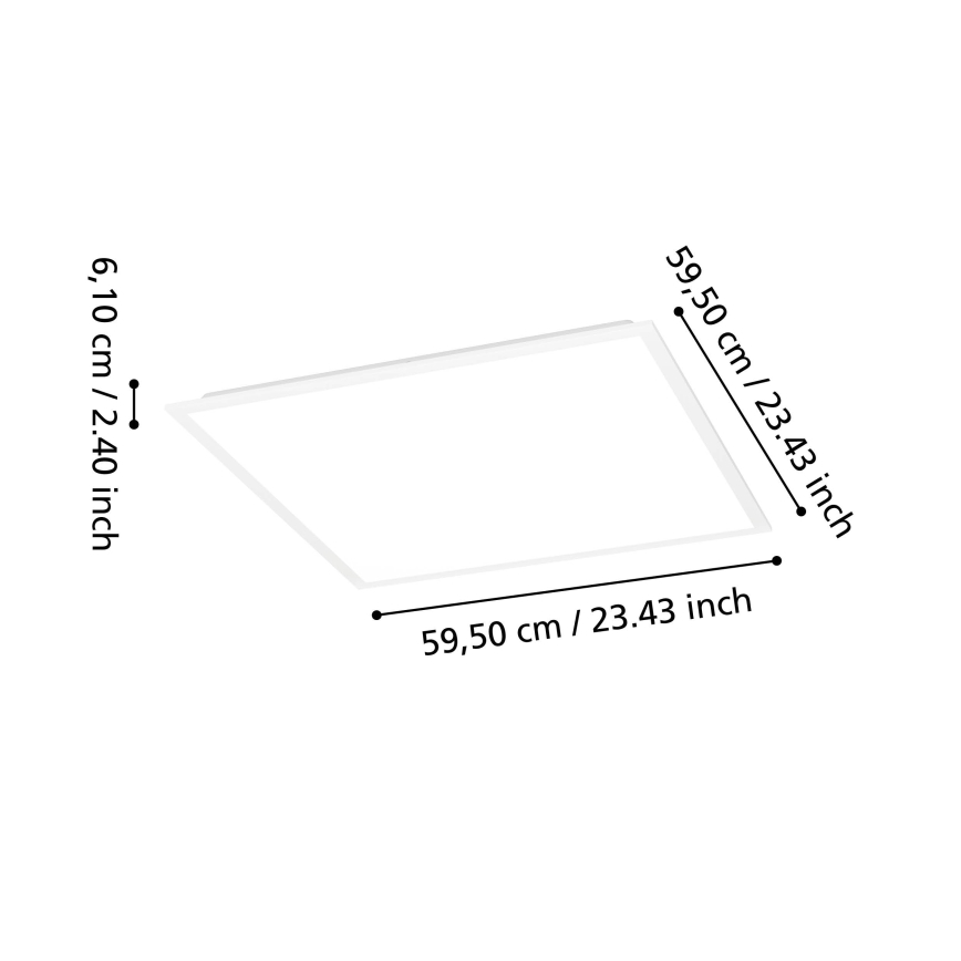Eglo - stmievateľný prisadený LED panel LED/33W/230V 2700-6500K 50x50 cm biely + diaľkové ovládanie