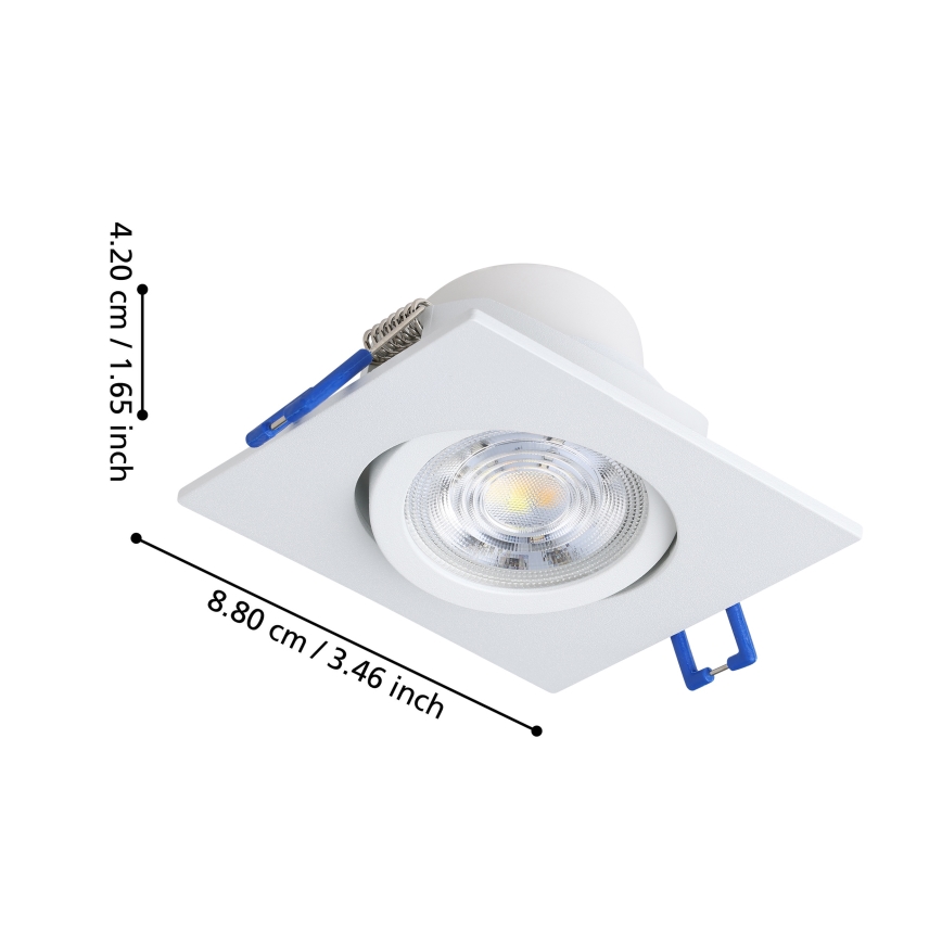 Eglo - SADA 3x LED Stmievateľné podhľadové svietidlo LED/6,4W/230V 8,8x8,8 cm biela