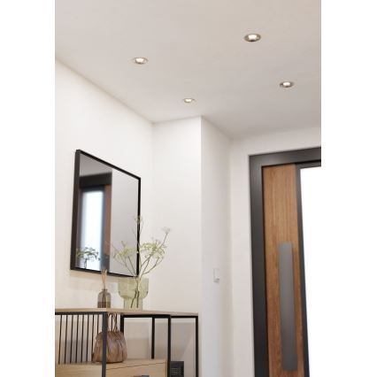 Eglo - SADA 3× LED stmievateľné podhľadové svietidlo LED/6,4W/230V pr. 8,8 cm matný chróm