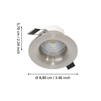 Eglo - SADA 3× LED stmievateľné podhľadové svietidlo LED/6,4W/230V pr. 8,8 cm matný chróm