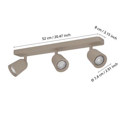 Eglo - Bodové svietidlo 3xGU10/10W/230V béžová