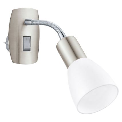 Eglo - Nástenná lampička do zásuvky 1xE14/5W/230V matný chróm