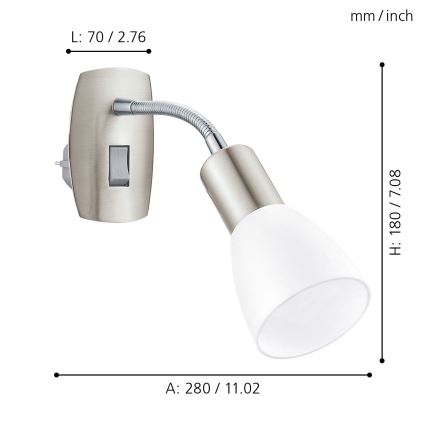 Eglo - Nástenná lampička do zásuvky 1xE14/5W/230V matný chróm