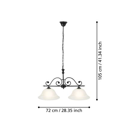 Eglo - Luster na reťazi 2xE27/60W/230V