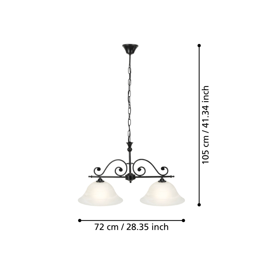 Eglo - Luster na reťazi 2xE27/60W/230V