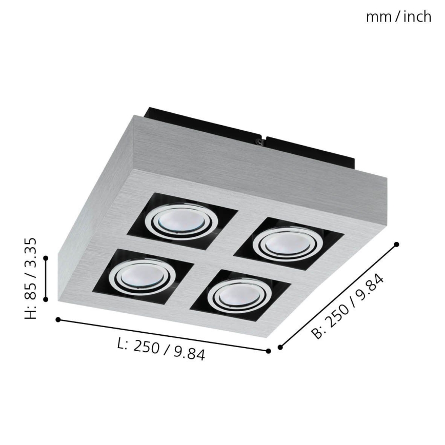 Eglo - LED Bodové svietidlo 4xGU10-LED/5W/230V