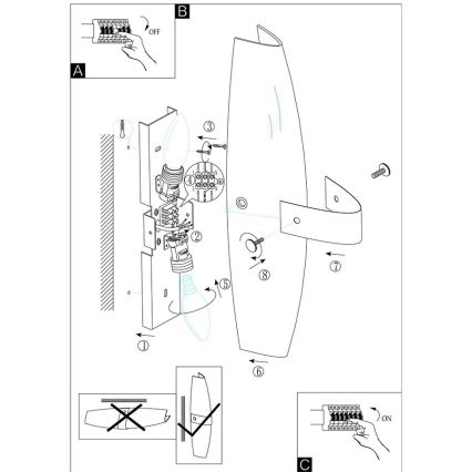 Eglo 91793 - LED Nástenné svietidlo DAMIEL 2xE14/6W/230V