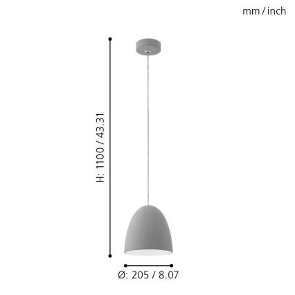 Eglo - Závěsné svietidlo E27/60W/230V