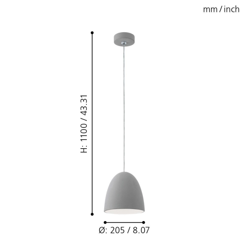 Eglo - Závěsné svietidlo E27/60W/230V