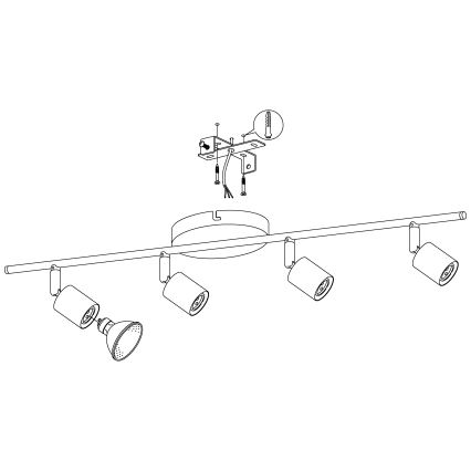 Eglo - LED bodové svietidlo 4xGU10-LED/2,8W/230V