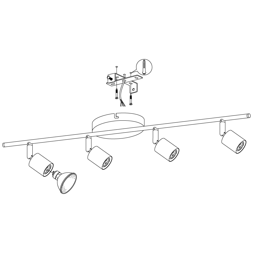 Eglo - LED bodové svietidlo 4xGU10-LED/2,8W/230V