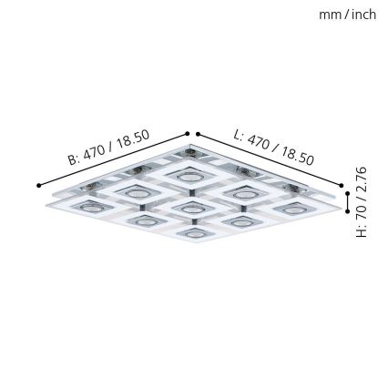 Eglo - LED stropné svietidlo 9xGU10/3W/230V