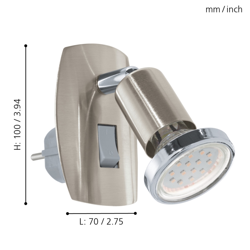 Eglo - LED svietidlo do zásuvky 1xGU10-LED/3W/230V